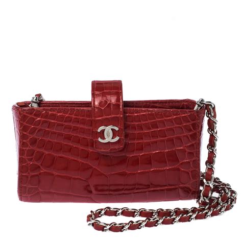 chanel red crocodile